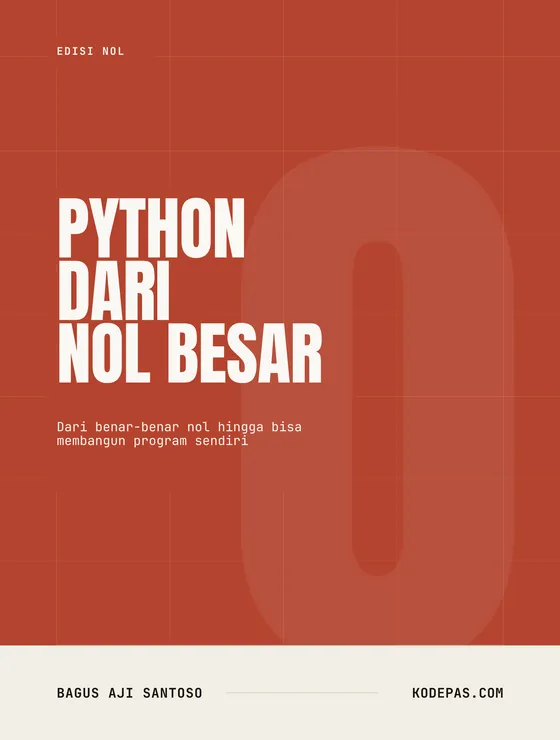 Sampul merah bata dengan judul putih besar dan angka nol transparan.